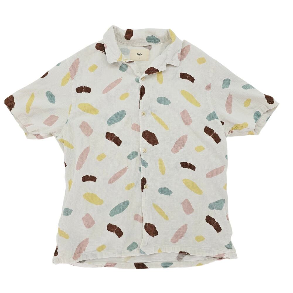 Folk Clothing Unisex Brushstroke Button Up Shirt L
